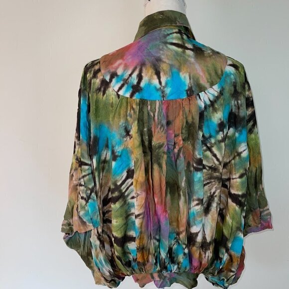 Tolani Collection Womens Tie Dye Print Top Multicolor Relaxed Fit Modal Size XXS - Picture 4 of 15